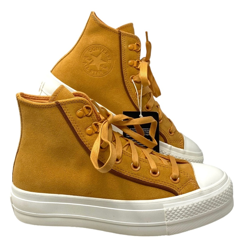 Converse Lift Platform Suede High Shoes Women Sneakers Tiger Moth Casual A05419C